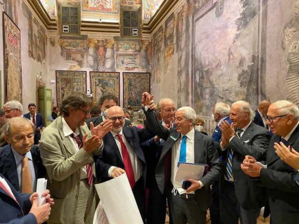 Carlo Parisi con Franco Cavallaro, Lorenzo Del Boca e i promotori di Figec